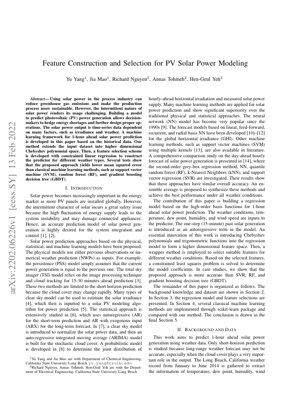 PDF文書カバー - PV太陽光発電モデリングのための特徴量構築と選択：機械学習フレームワーク