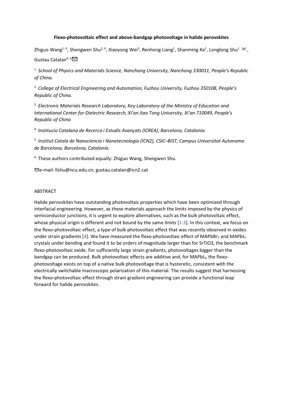 Portada del documento PDF - Efecto Flexo-Fotovoltaico y Fotovoltajes Superiores a la Banda Prohibida en Perovskitas de Haluro