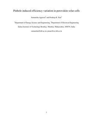 غلاف مستند PDF - تحليل التباين في الكفاءة الناجم عن الثقوب الدقيقة في خلايا البيروفسكايت الشمسية