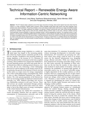 PDF 문서 표지 - 기술 보고서: 재생 에너지 인지 정보 중심 네트워킹