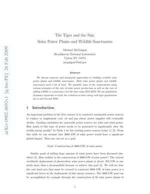 غلاف مستند PDF - النمر والشمس: تحليل التكامل بين تطوير الطاقة الشمسية والمحميات الطبيعية للحياة البرية