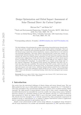 PDF Document Cover - Design Optimization and Global Impact Assessment of Solar-Thermal Direct Air Carbon Capture