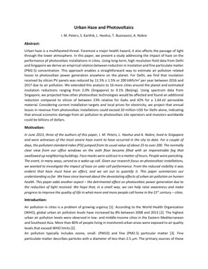 PDF Belge Kapağı - Kentsel Pus ve Fotovoltaikler: Hava Kirliliğinin Güneş Enerjisi Üretimine Etkisinin Nicelleştirilmesi